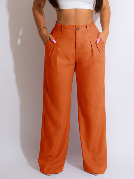 Indiebeautie Solid Straight-Leg Pants