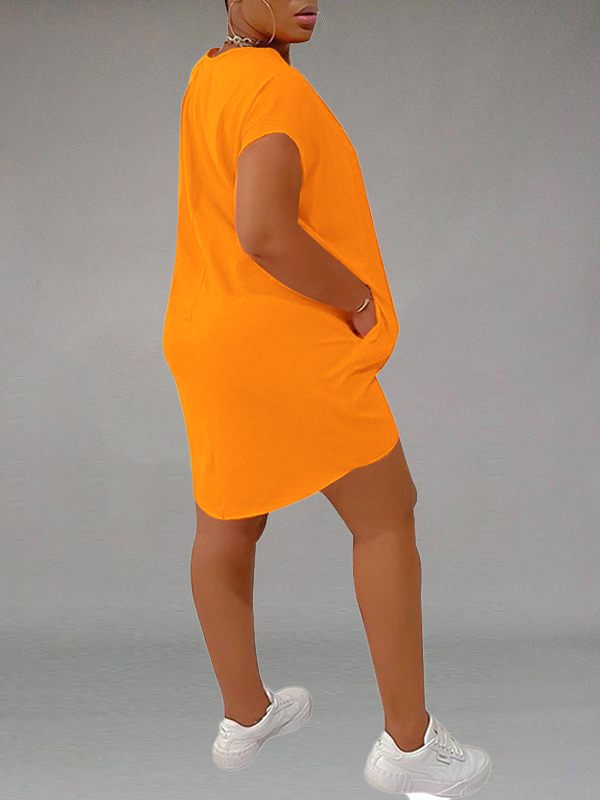 Solid Tee Dress with Pockets