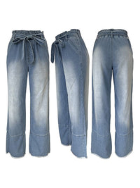Indiebeautie Belted Wide-Leg Jeans