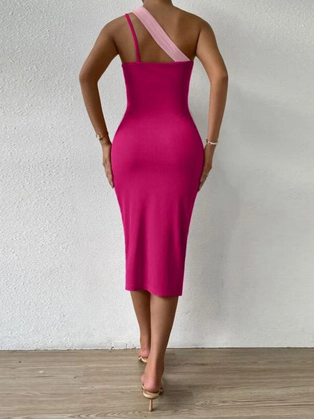 Two-Tone Slit Dress--Clearance