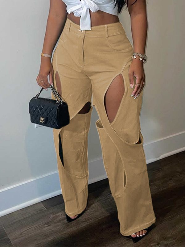 Indiebeautie Solid Cutout Pants