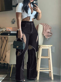 Indiebeautie Solid Cutout Pants