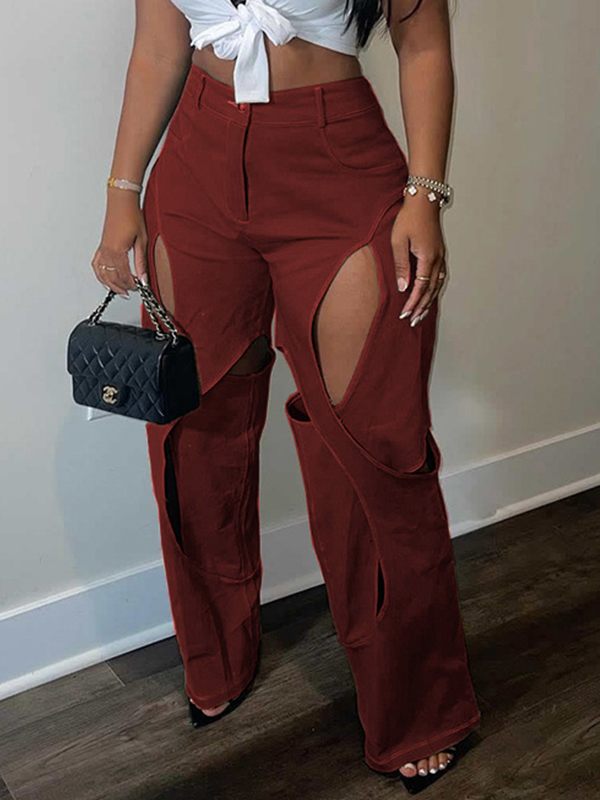 Indiebeautie Solid Cutout Pants