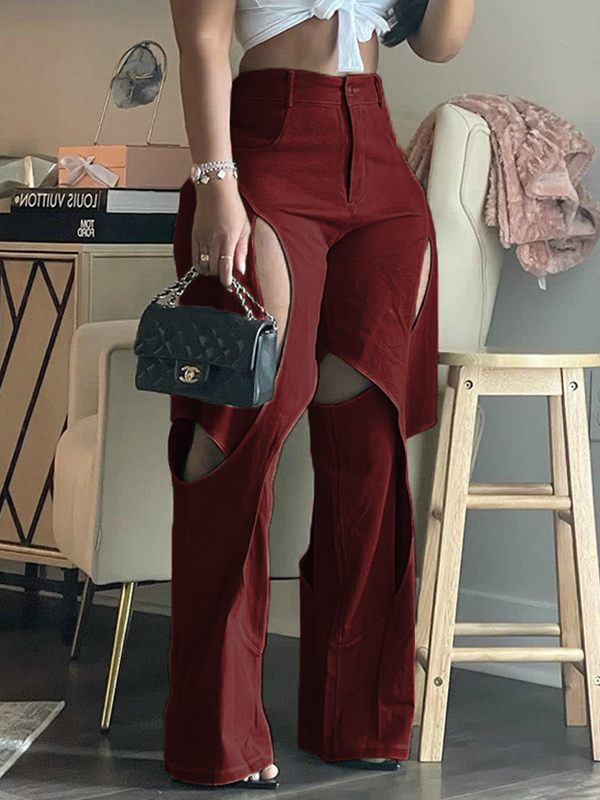 Indiebeautie Solid Cutout Pants