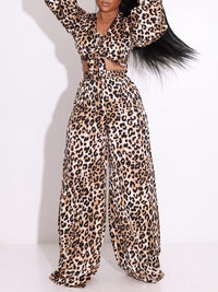 Leopard Tied Top & Pants Set