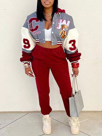 Hoodie Bomber Jacket & Jogger Pants Set