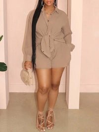 Solid Shirt & Shorts Set