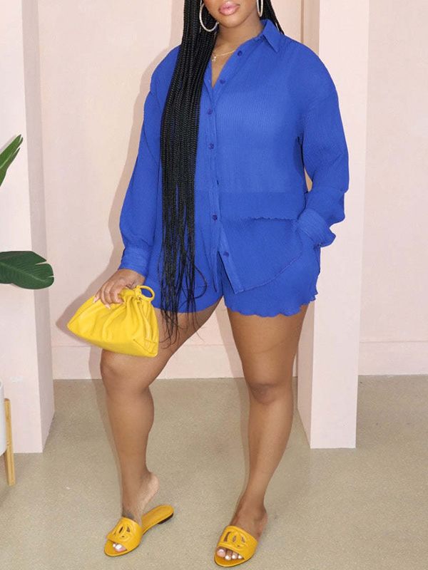 Solid Shirt & Shorts Set