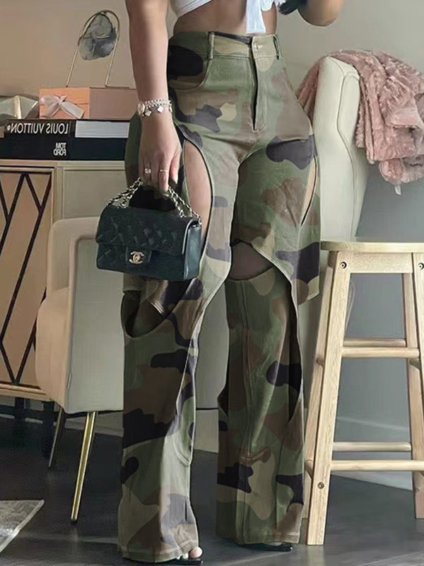 Indiebeautie Camo Cutout Pants