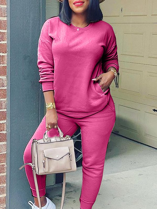 Indiebeautie Solid Sweatshirt & Jogger Pants Set