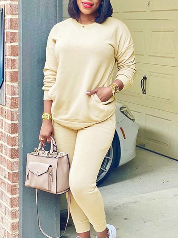 Indiebeautie Solid Sweatshirt & Jogger Pants Set