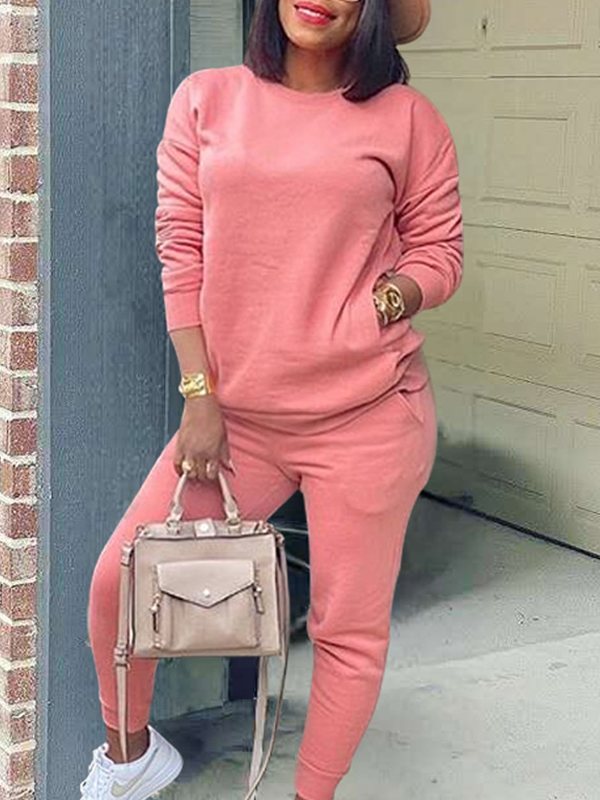 Indiebeautie Solid Sweatshirt & Jogger Pants Set