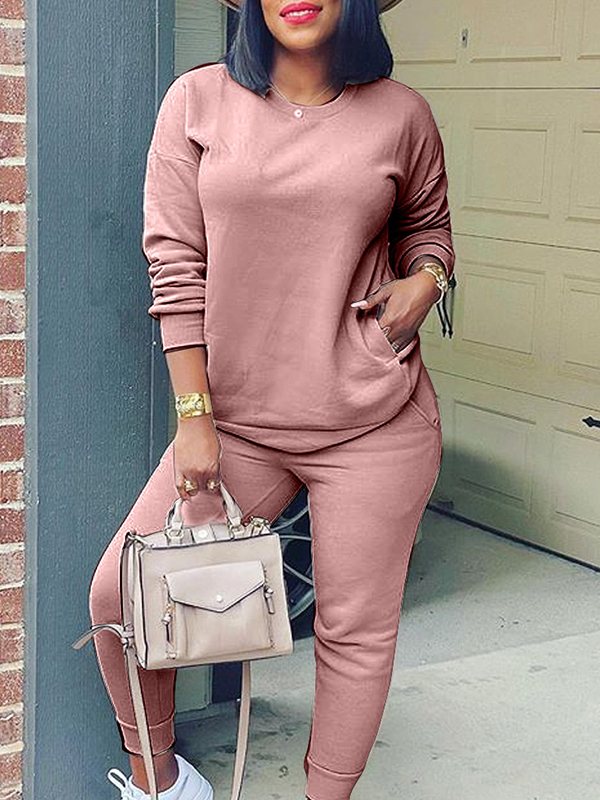 Indiebeautie Solid Sweatshirt & Jogger Pants Set