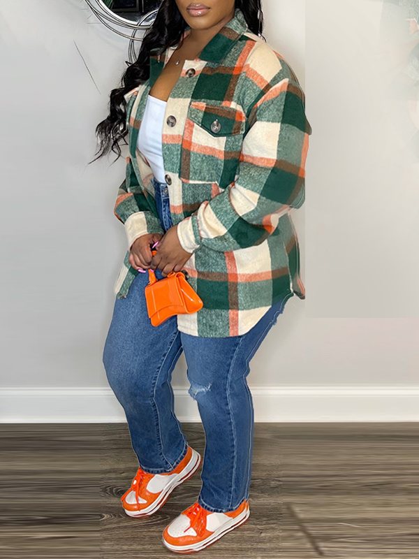 Plaid Shirt Jacket--Clearance