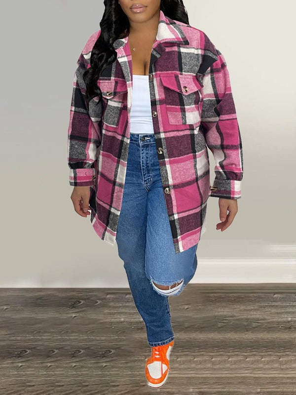 Plaid Shirt Jacket--Clearance