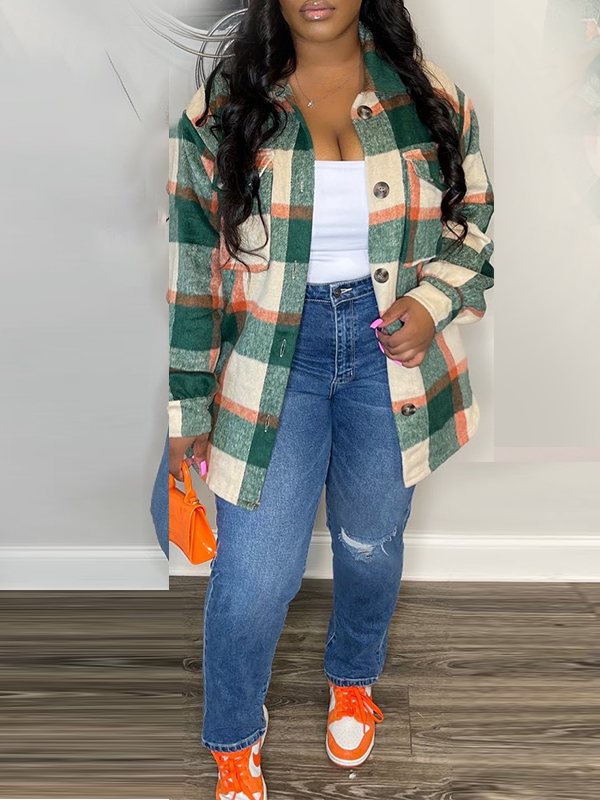 Plaid Shirt Jacket--Clearance