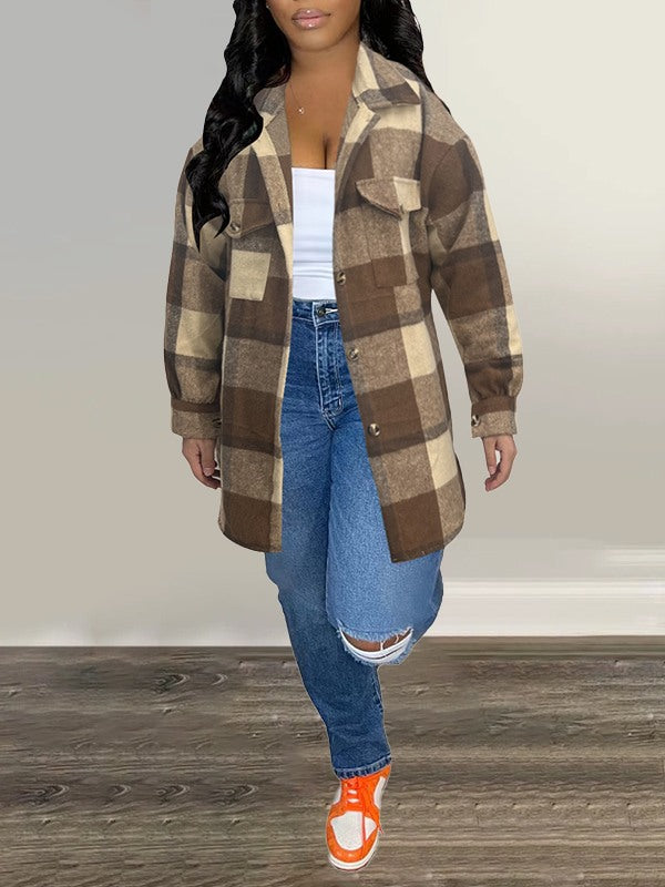 Plaid Shirt Jacket--Clearance