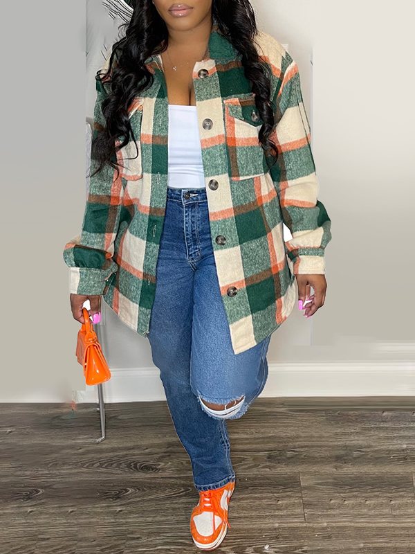 Indiebeautie Plaid Shirt Jacket