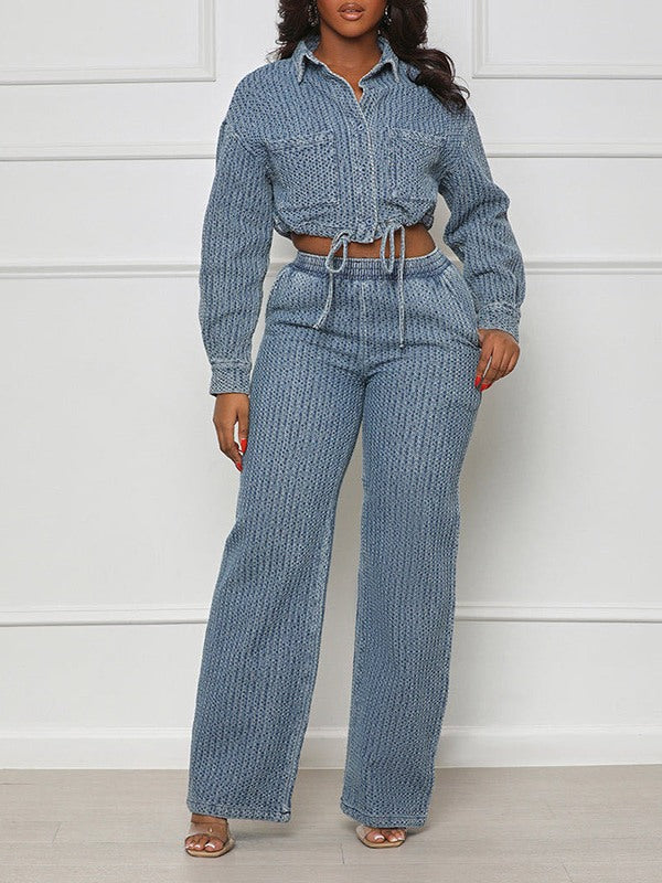 Indiebeautie Denim Shirt & Pants Set