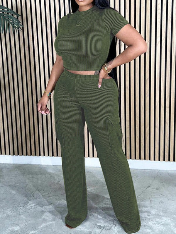 Indiebeautie Solid Tee & Cargo Pants Set