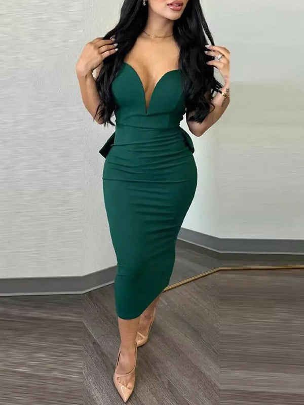 Indiebeautie Sleeveless Backless Slit Dress