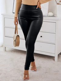 Indiebeautie Faux-Leather High-Waist Pants
