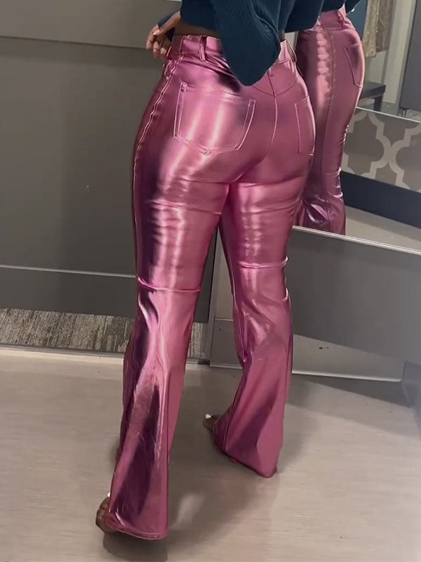 Metallic Flared Pants--Clearance