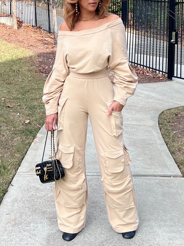 Twisted Top & Cargo Pants Set