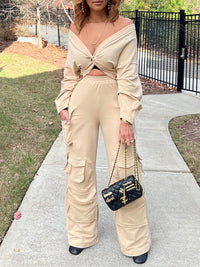 Indiebeautie Twisted Top & Cargo Pants Set