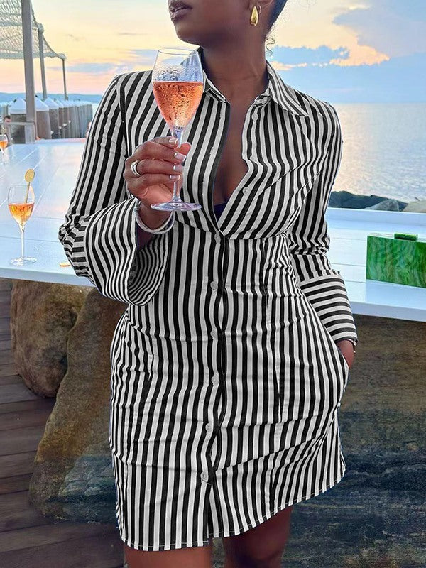 Indiebeautie Stripe Shirt Dress