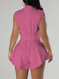 Button-Front Sleeveless Romper