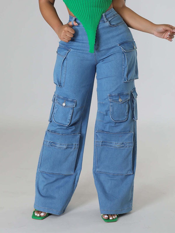 Indiebeautie Wide-Leg Cargo Jeans