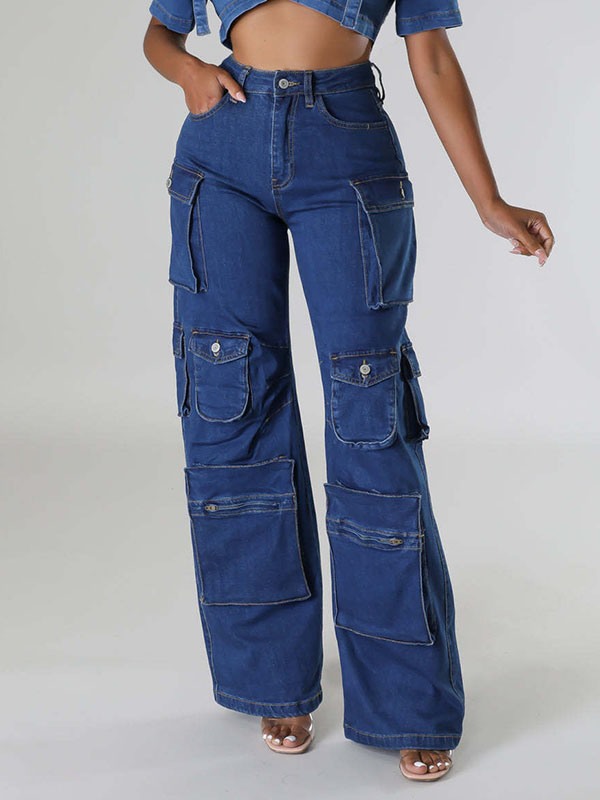 Indiebeautie Wide-Leg Cargo Jeans