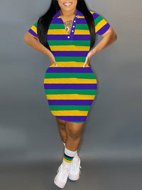 Indiebeautie Stripe Polo Dress