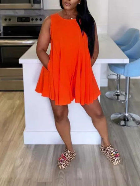 Indiebeautie Solid Sleeveless Dress