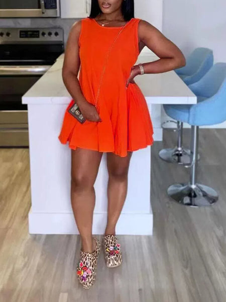 Indiebeautie Solid Sleeveless Dress