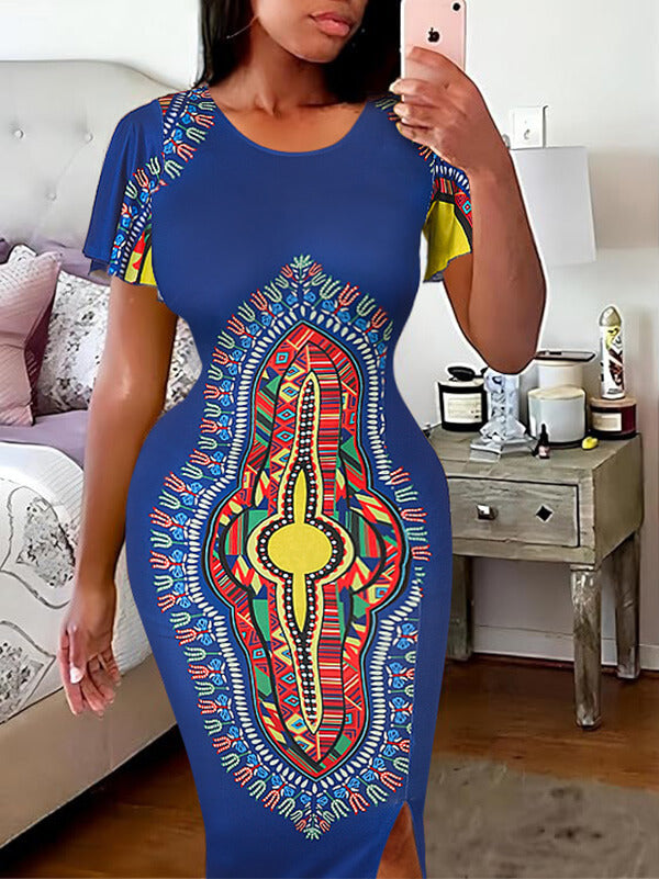 Printed Slit Dress