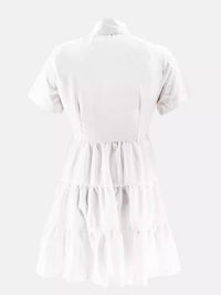 Short-Sleeve Ruffle Shirt Dress