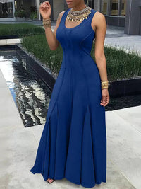 Indiebeautie Solid Sleeveless Maxi Dress