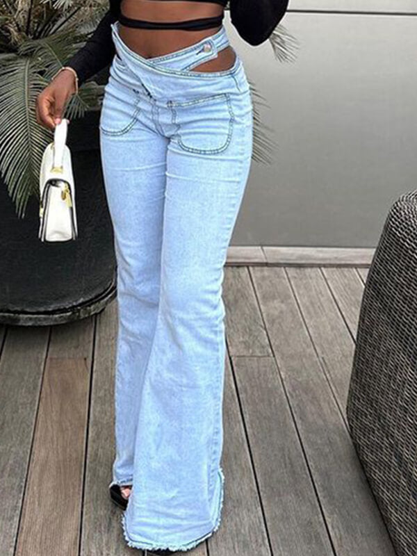 Cutout Flared Jeans