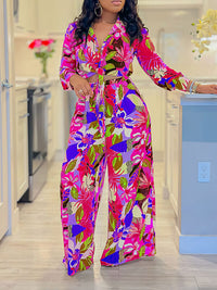 Printed Shirt & Wide-Leg Pants Set