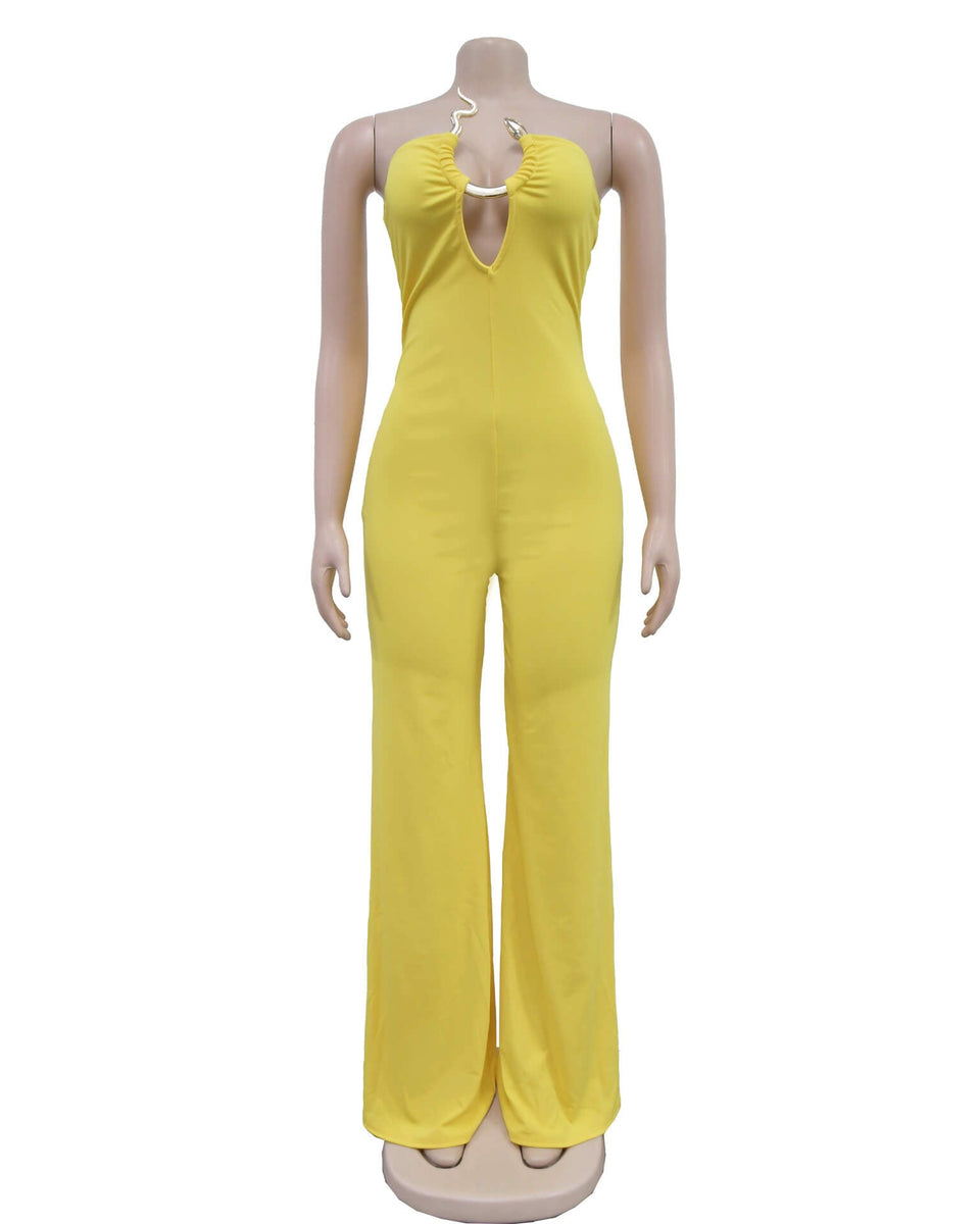 Indiebeautie Strapless Wide-Leg Jumpsuit