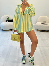 Indiebeautie Stripe Shirt & Shorts Set