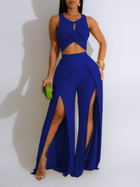 Indiebeautie Twisted Tank Top & Slit Pants Set