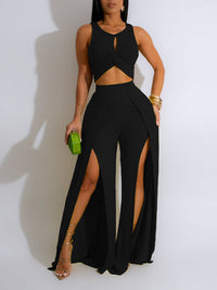 Indiebeautie Twisted Tank Top & Slit Pants Set