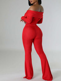 Indiebeautie Off-Shoulder Button Top & Pants Set