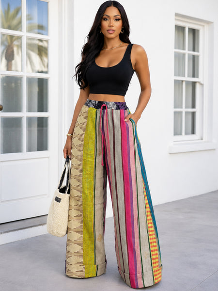 Printed Wide-Leg Pants