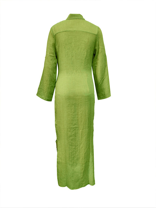 Indiebeautie Side-Slit Shirt Dress