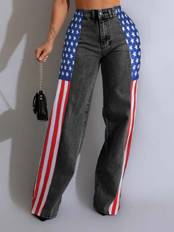 Printed Combo Jeans--Clearance
