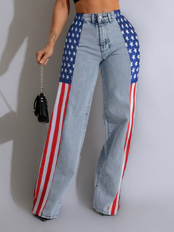 Printed Combo Jeans--Clearance
